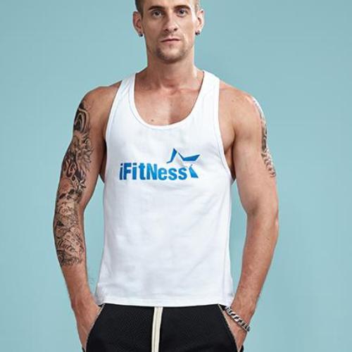 Load image into Gallery viewer, iFitness Printed Sleeveless Shirt-men fitness-wanahavit-White-M-wanahavit
