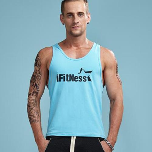 Load image into Gallery viewer, iFitness Printed Sleeveless Shirt-men fitness-wanahavit-SkyBlue-M-wanahavit
