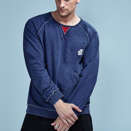 Denim Cotton Pullover Long Sleeve Sweatshirt-men fashion & fitness-wanahavit-DenimBlue-M-wanahavit