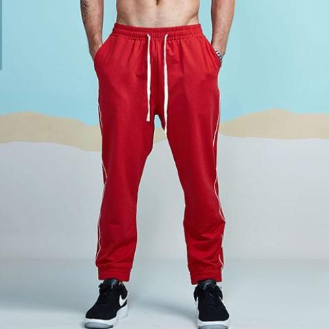 Casual Striped Cotton Jogger Pants-men fashion & fitness-wanahavit-Red-S-wanahavit