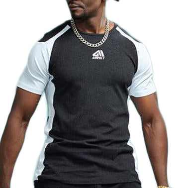 Load image into Gallery viewer, Sleeve Contrast Fitness Shirt-men fitness-wanahavit-DarkGray-S-wanahavit
