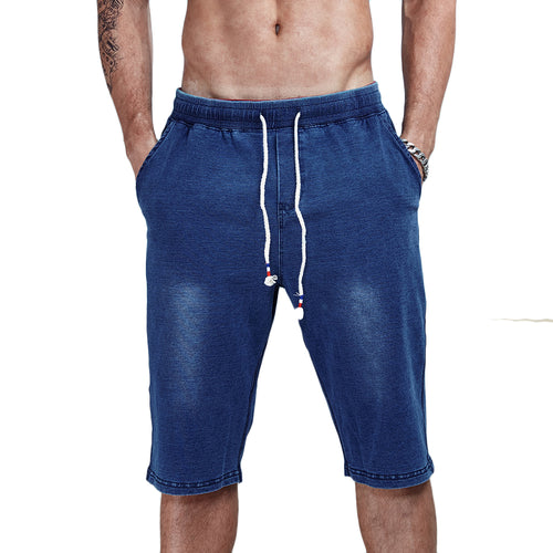 Load image into Gallery viewer, Casual Knee Length Denim Shorts-men fitness-wanahavit-Blue-M-wanahavit
