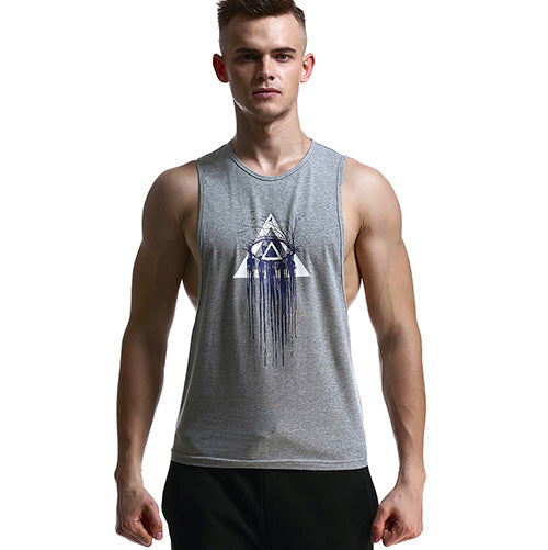 Illuminati Printed Breathable Tank Tops-men fitness-wanahavit-Gray-S-wanahavit