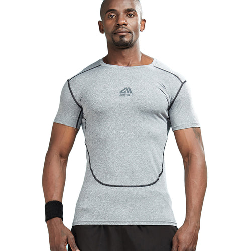 Load image into Gallery viewer, Quick Dry Solid Color Outlined Compression Shirt-men fitness-wanahavit-Black-S-wanahavit
