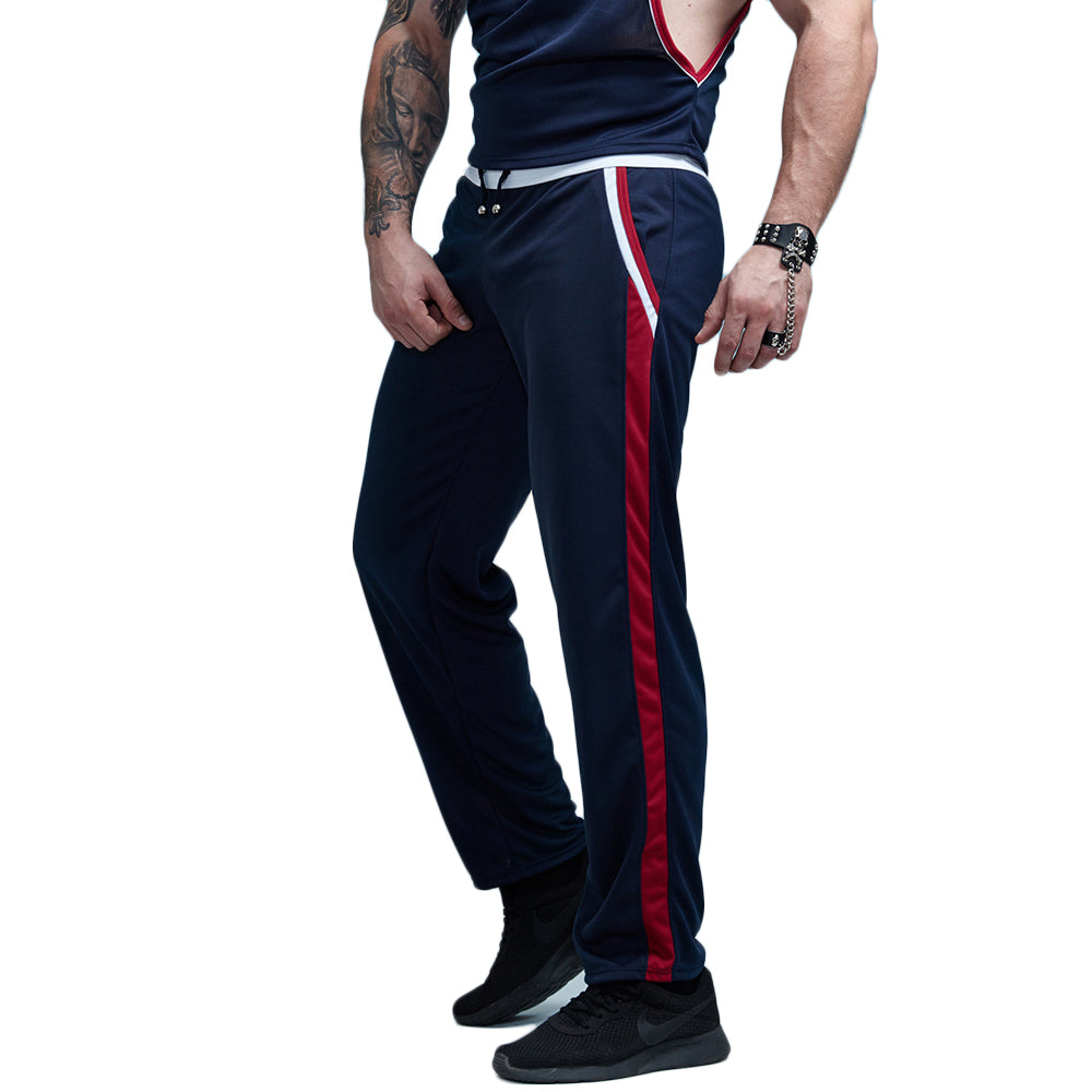 Single Striped Jersey Jogger Pants-men fashion & fitness-wanahavit-RoyalBlue-M-wanahavit