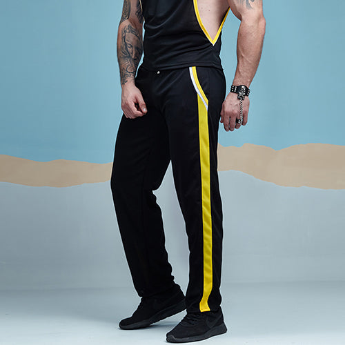 Load image into Gallery viewer, Single Striped Jersey Jogger Pants-men fashion &amp; fitness-wanahavit-Black-M-wanahavit
