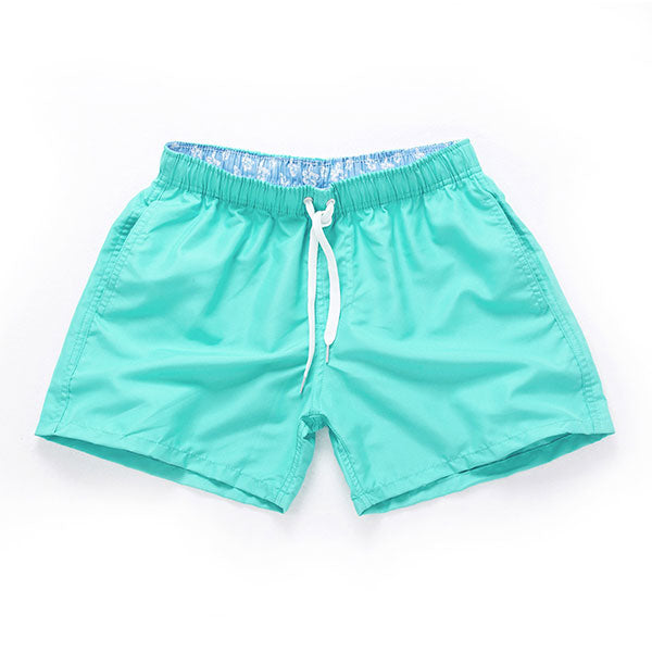 Solid Color Quick Dry Board Shorts-men fitness-wanahavit-Cyan-S-wanahavit