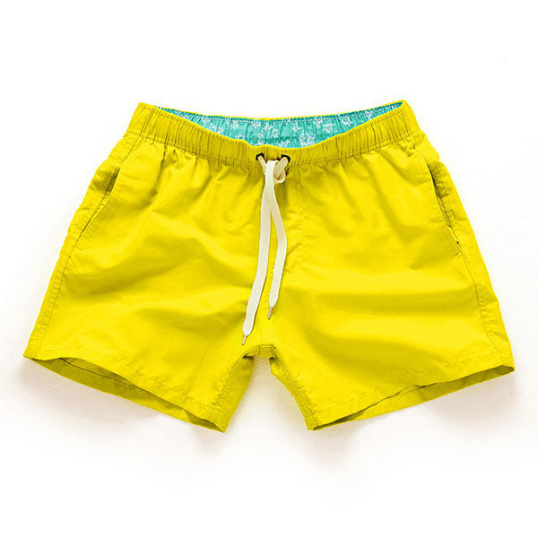 Solid Color Quick Dry Board Shorts-men fitness-wanahavit-Yellow-S-wanahavit