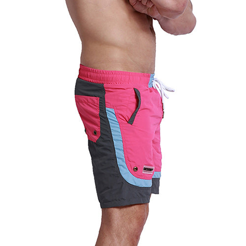 Patchwork Color Accented Quick Dry Shorts-men fashion & fitness-wanahavit-Pink-M-wanahavit