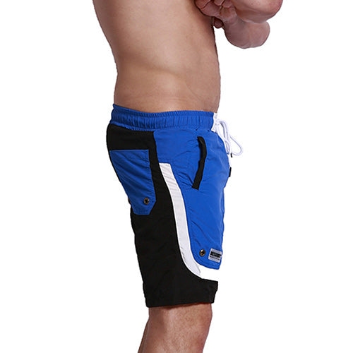 Load image into Gallery viewer, Patchwork Color Accented Quick Dry Shorts-men fashion &amp; fitness-wanahavit-Blue-M-wanahavit
