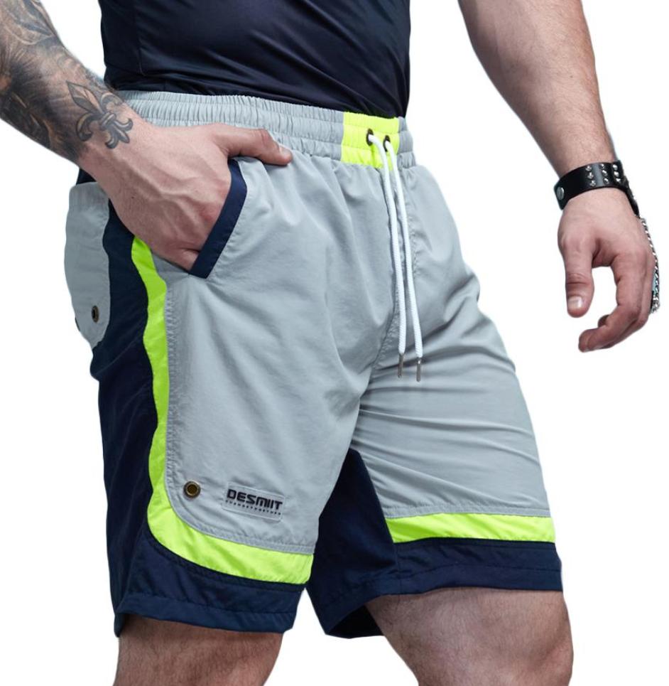 Patchwork Color Accented Quick Dry Shorts-men fashion & fitness-wanahavit-Gray-M-wanahavit