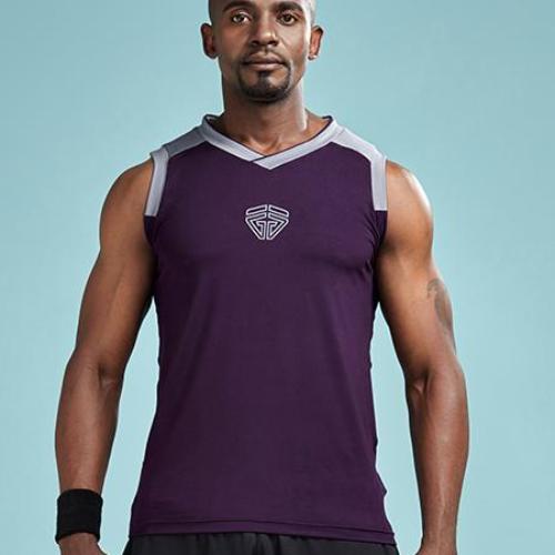 Load image into Gallery viewer, Quick Dry Workout Basketball Jersey Style Shirt-men fitness-wanahavit-Dark purple-M-wanahavit
