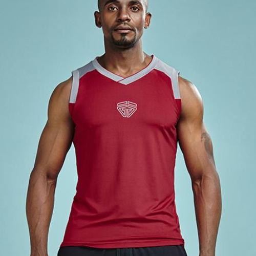Quick Dry Workout Basketball Jersey Style Shirt-men fitness-wanahavit-Red-M-wanahavit