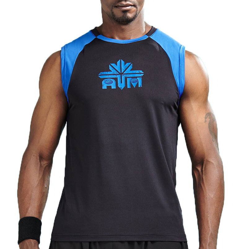 USA Star and Stripes Printed Sleeveless Shirt-men fitness-wanahavit-BlackLightBlue-S-wanahavit
