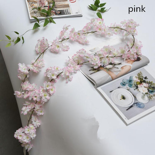 1.8m Artificial Cherry Blossom Vine for home accent - wanahavit