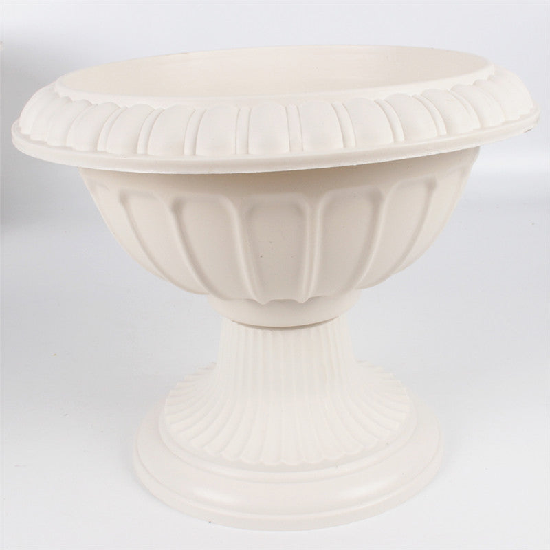 Artificial Roman Flower Plastic Pots-home accent-wanahavit-White-wanahavit