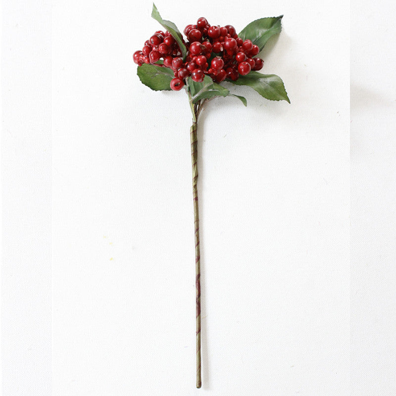 Artificial Berry with Branch and Leaves-home accent-wanahavit-red-wanahavit