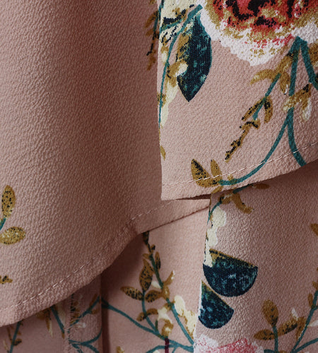 Asymmetrical Bohemian Chiffon Dress-women-wanahavit-Apricot-S-wanahavit