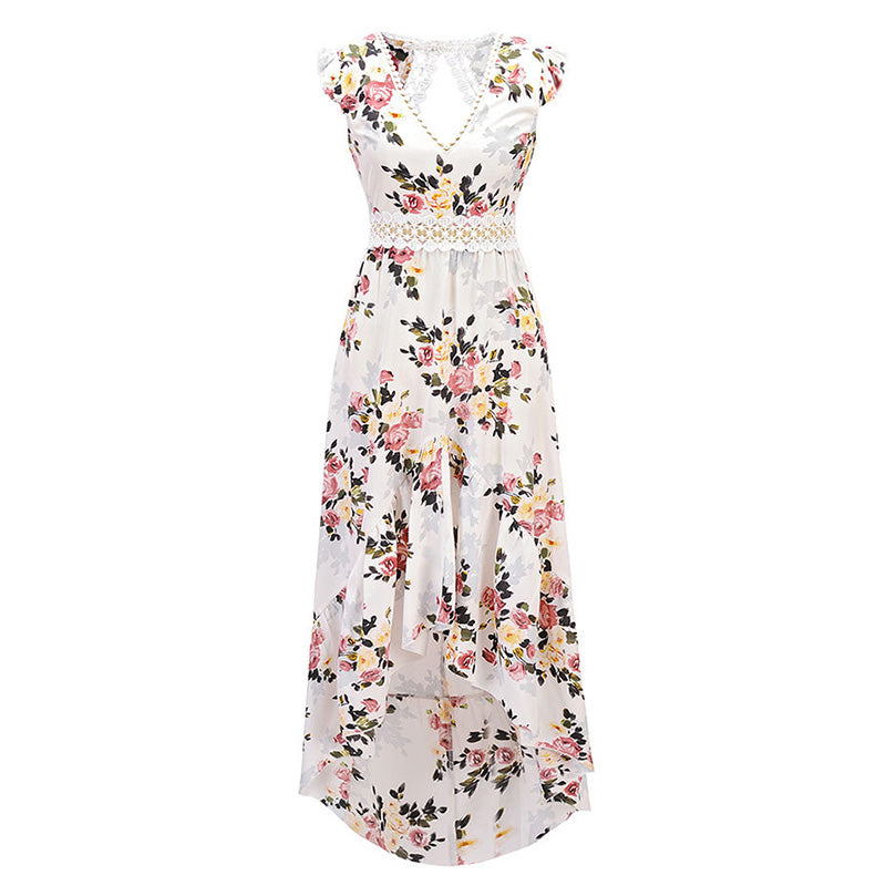 Asymmetrical Floral Print Summer Dress for women - wanahavit