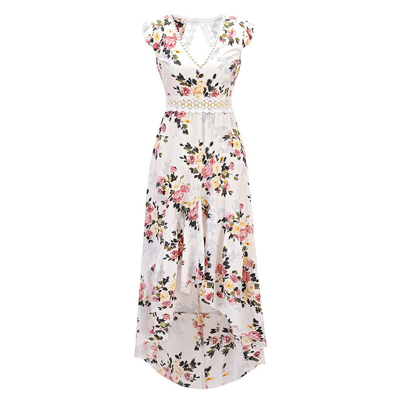 Asymmetrical Floral Print Summer Dress-women-wanahavit-White-XXL-wanahavit
