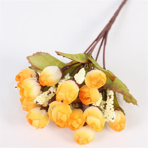 Load image into Gallery viewer, 15 Heads Small Rose Buds Bouquet-home accent-wanahavit-B Yellow-wanahavit
