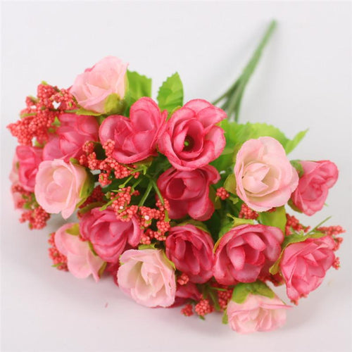 Load image into Gallery viewer, 15 Heads Small Rose Buds Bouquet-home accent-wanahavit-C PINK-wanahavit
