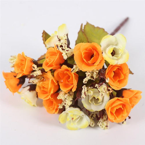 Load image into Gallery viewer, 15 Heads Small Rose Buds Bouquet-home accent-wanahavit-D yellow-wanahavit
