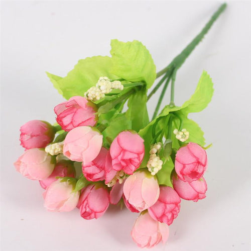 Load image into Gallery viewer, 15 Heads Small Rose Buds Bouquet-home accent-wanahavit-A Pink-wanahavit
