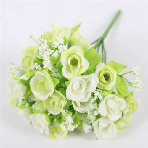 Load image into Gallery viewer, 15 Heads Small Rose Buds Bouquet-home accent-wanahavit-C GREEN-wanahavit
