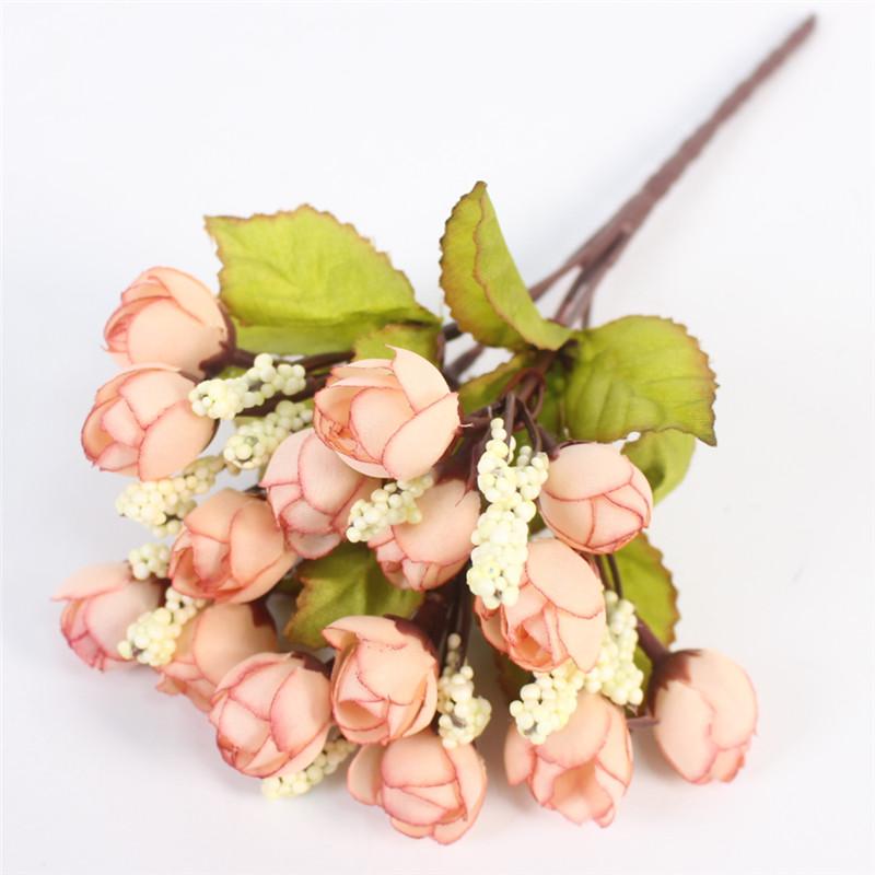 15 Heads Small Rose Buds Bouquet-home accent-wanahavit-B Light pink-wanahavit