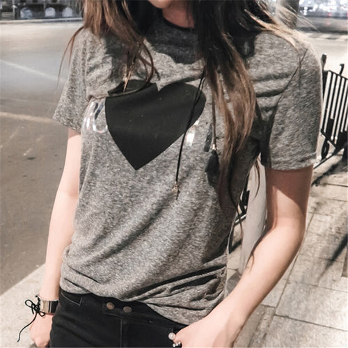 Load image into Gallery viewer, Summer Fashion Heart Printed Casual Short Sleeve Tees
