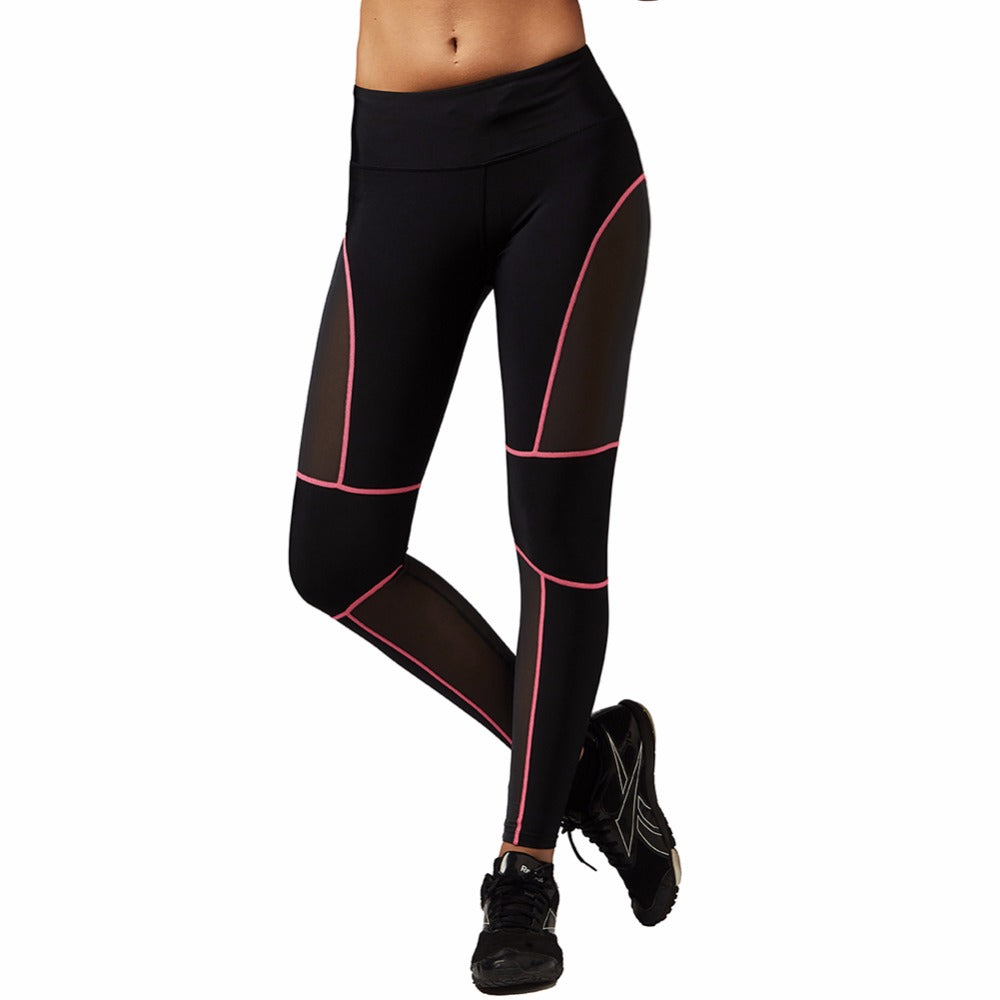 Quick Dry Meshed Color Outlined Leggings-women fitness-wanahavit-Pink-S-wanahavit