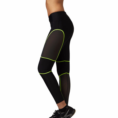 Load image into Gallery viewer, Quick Dry Meshed Color Outlined Leggings-women fitness-wanahavit-Green-L-wanahavit
