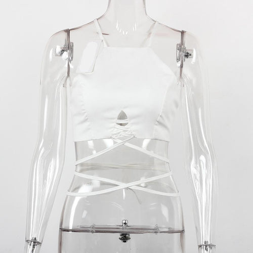 Load image into Gallery viewer, Bandage Bralette Crop Top Sleeveless Shirt-women-wanahavit-White-L-wanahavit
