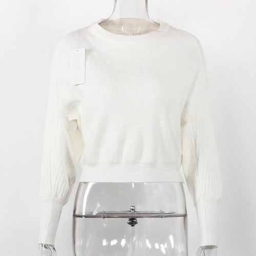 Load image into Gallery viewer, Solid Colored Batwing Long Sleeve Sweater-women-wanahavit-White-One Size-wanahavit
