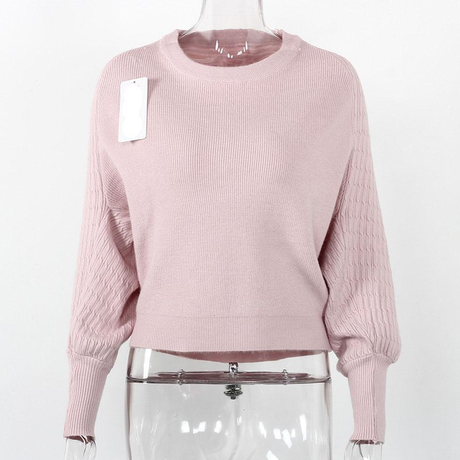 Solid Colored Batwing Long Sleeve Sweater-women-wanahavit-Pink-One Size-wanahavit