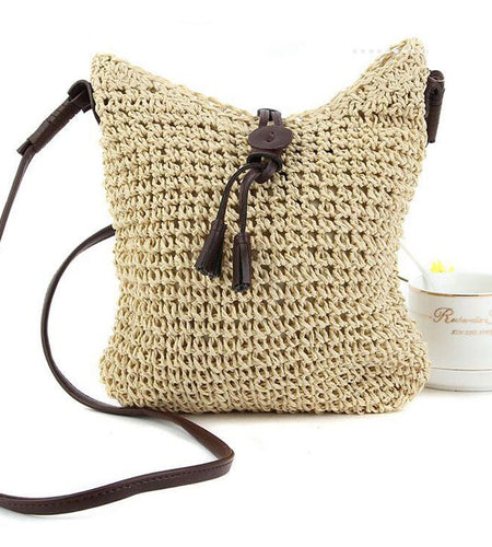 Tassel Bohemian Straw Shoulder Bag-women-wanahavit-Beige-wanahavit