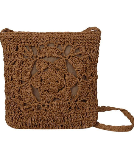 Bohemian Hollow Out Crochet Straw Shoulder Bag-women-wanahavit-Brown-wanahavit
