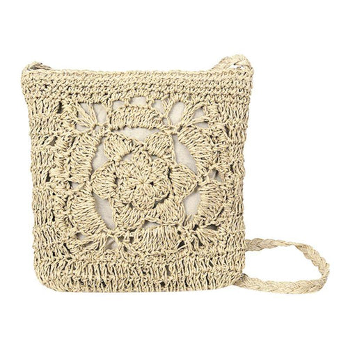 Load image into Gallery viewer, Bohemian Hollow Out Crochet Straw Shoulder Bag-women-wanahavit-Beige-wanahavit
