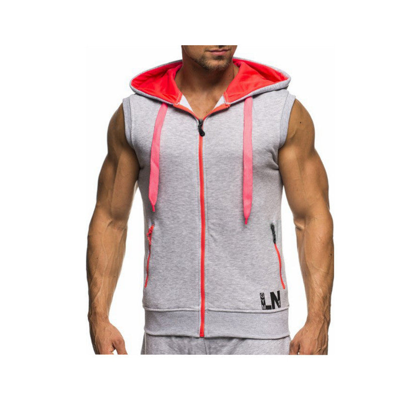 Casual Hooded Zipper Closure Sleeveless Vest-men fashion & fitness-wanahavit-Gray-M-wanahavit