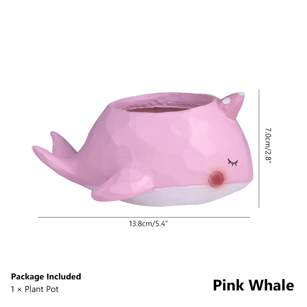 Lovely Resin Flower Vase-home accent-wanahavit-Pink Whale-wanahavit