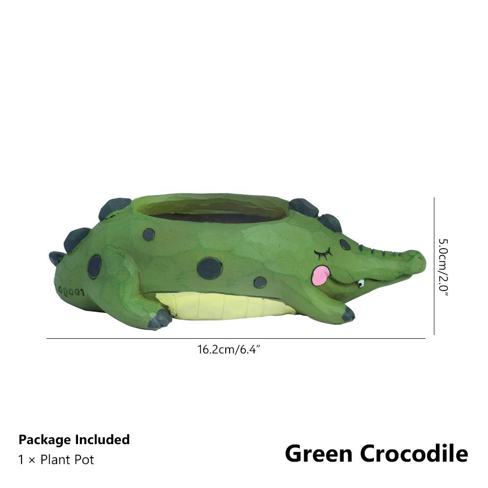Lovely Resin Flower Vase-home accent-wanahavit-Green Crocodile-wanahavit