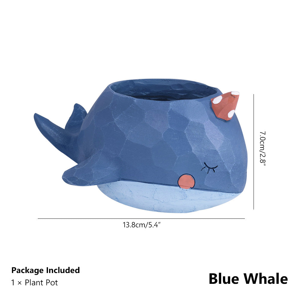 Lovely Resin Flower Vase-home accent-wanahavit-Blue Whale-wanahavit