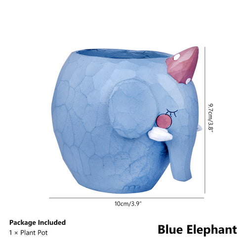 Load image into Gallery viewer, Lovely Resin Flower Vase-home accent-wanahavit-Blue Elephant-wanahavit
