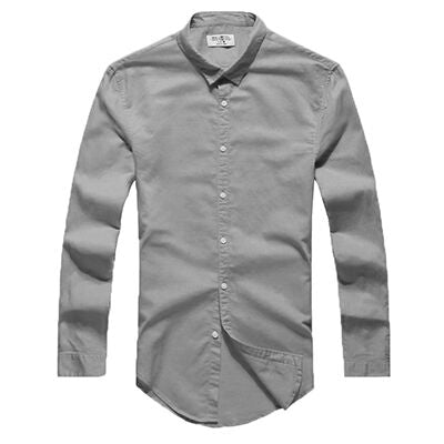 Casual Hawaiian Cotton Long Sleeve Shirt #S1098-men-wanahavit-smoke grey-S-wanahavit