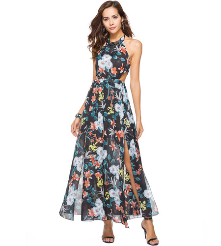 Backless Floral Printed Chiffon Maxi Long Dress-women-wanahavit-1-XL-wanahavit