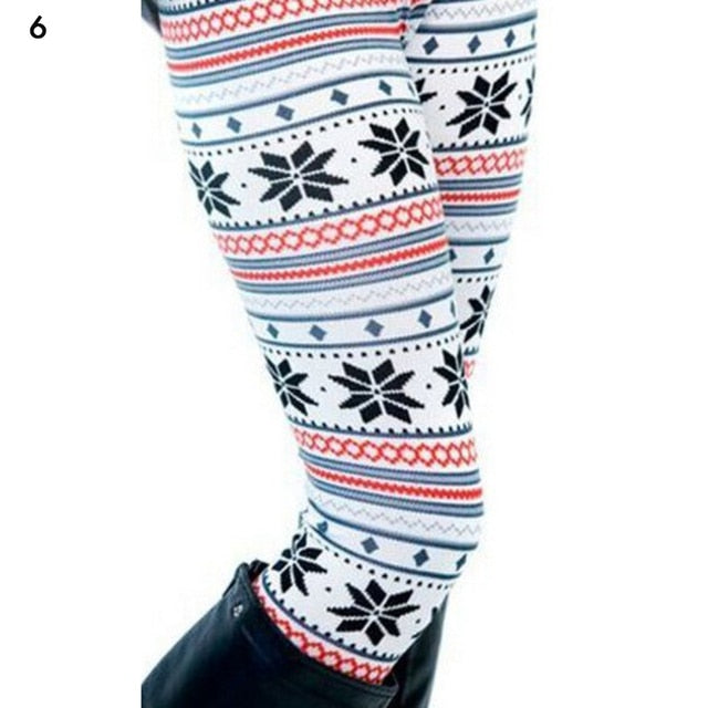Christmas Women's HOT Leggings Pants Print High Waist Leggings Happy Christmas Party Long Pants 9 Color Ladies Xmas Trousers