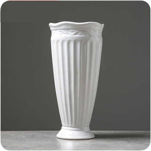 Load image into Gallery viewer, Classic White Ceramic Flower Vase-home accent-wanahavit-5-wanahavit
