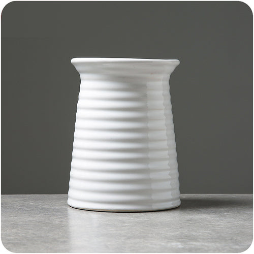 Load image into Gallery viewer, Classic White Ceramic Flower Vase-home accent-wanahavit-2-wanahavit
