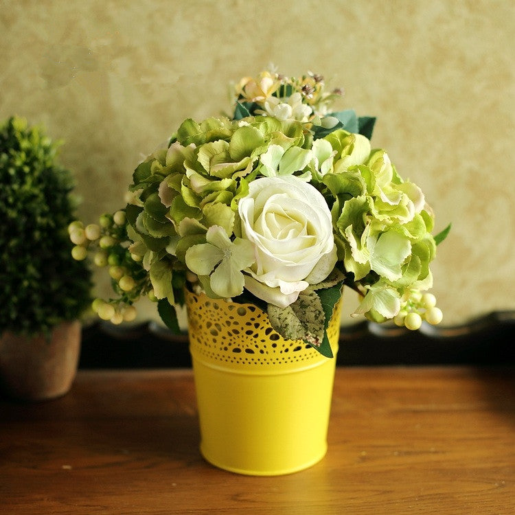 Colorful Iron Hollow Out Flower Vase-home accent-wanahavit-White-wanahavit
